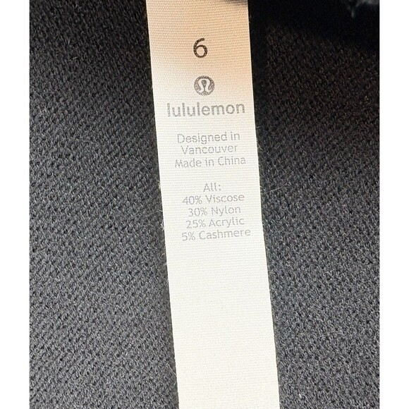 Lululemon Unity Open Back Sweater Black Long Sleeve, Size 6 - Picture 8 of 8